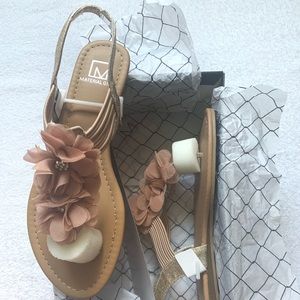 Material Girl blush flower sandals